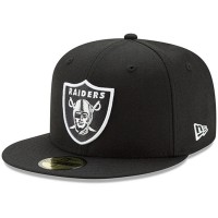 Men's Oakland Raiders New Era Black Omaha 59FIFTY Fitted Hat 2539473
